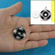 Load image into Gallery viewer, Solid Sterling Silver 925 Butterflies Black Onyx Pendant