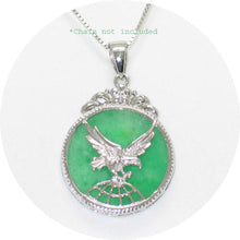 Load image into Gallery viewer, Solid Sterling Silver 925 Eagle Green Jade Pendant