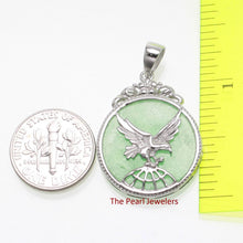 Load image into Gallery viewer, Solid Sterling Silver 925 Eagle Green Jade Pendant