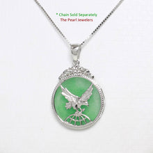 Load image into Gallery viewer, Solid Sterling Silver 925 Eagle Green Jade Pendant