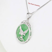 Load image into Gallery viewer, Solid Sterling Silver 925 Eagle Green Jade Pendant