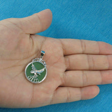 Load image into Gallery viewer, Solid Sterling Silver 925 Eagle Green Jade Pendant