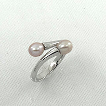 Load image into Gallery viewer, Solid Sterling Silver .925 Twin Pink Freshwater Pearl Cocktail Ring