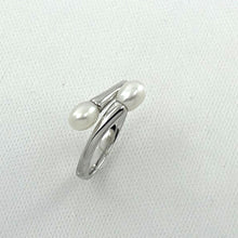 Load image into Gallery viewer, Solid Sterling Silver .925 Twin White Cream Freshwater Pearl Cocktail Ring