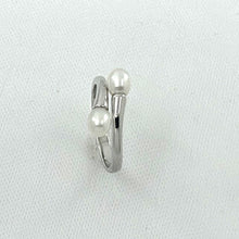 Load image into Gallery viewer, Solid Sterling Silver .925 Twin White Cream Freshwater Pearl Cocktail Ring
