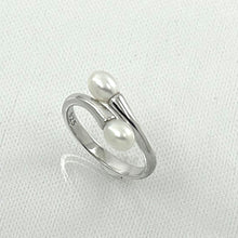 Load image into Gallery viewer, Solid Sterling Silver .925 Twin White Cream Freshwater Pearl Cocktail Ring