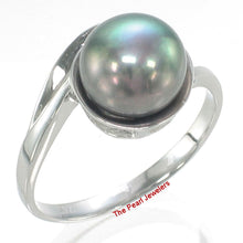 Load image into Gallery viewer, Solid Sterling Silver .925 Black-Gray Freshwater Pearl Solitaire Ring