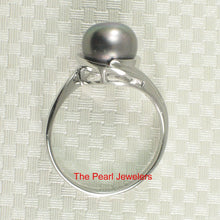 Load image into Gallery viewer, Solid Sterling Silver .925 Black-Gray Freshwater Pearl Solitaire Ring