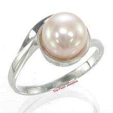 Load image into Gallery viewer, Solid Sterling Silver .925 Pink-Peach Freshwater Pearl Solitaire Ring