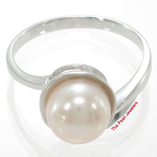 Load image into Gallery viewer, Solid Sterling Silver .925 Pink-Peach Freshwater Pearl Solitaire Ring