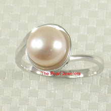 Load image into Gallery viewer, Solid Sterling Silver .925 Pink-Peach Freshwater Pearl Solitaire Ring