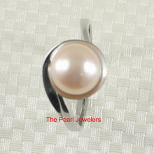Load image into Gallery viewer, Solid Sterling Silver .925 Pink-Peach Freshwater Pearl Solitaire Ring
