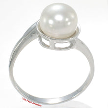 Load image into Gallery viewer, Solid Sterling Silver .925 White Freshwater Pearl Solitaire Ring