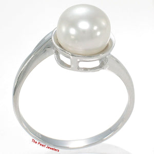 Solid Sterling Silver .925 White Freshwater Pearl Solitaire Ring