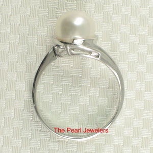 Solid Sterling Silver .925 White Freshwater Pearl Solitaire Ring