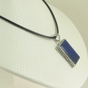Antique-Style Blue Lapis Rectangle Pendant