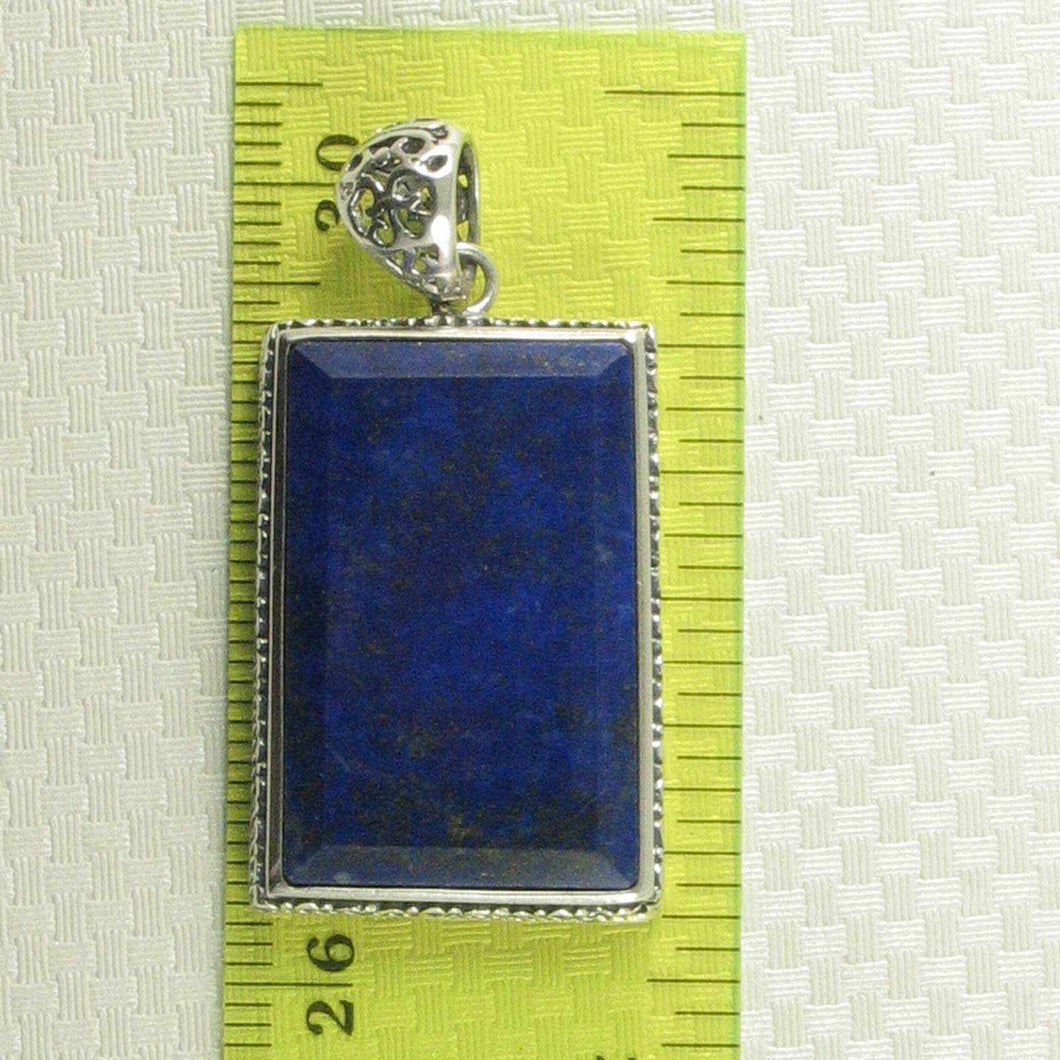 Antique-Style Blue Lapis Rectangle Pendant