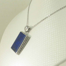 Load image into Gallery viewer, Antique-Style Blue Lapis Rectangle Pendant
