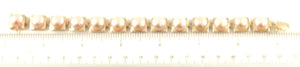14k Solid Yellow Gold Stationary 9mm Pink Cultured Pearl Bracelet
