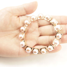 Load image into Gallery viewer, 14k Solid Yellow Gold Stationary 9mm Pink Cultured Pearl Bracelet