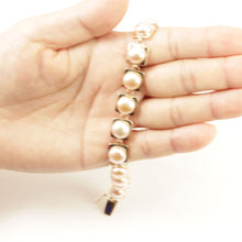 Load image into Gallery viewer, 14k Solid Yellow Gold Stationary 9mm Pink Cultured Pearl Bracelet