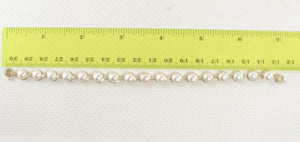 14k Solid Yellow Gold Stationary White Pearl Bracelet with “FU” Clasp
