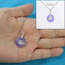 Load image into Gallery viewer, Solid Sterling Silver .925 Good Fortune Lavender Jade Ring Pendant