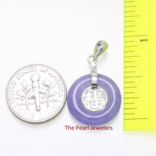 Load image into Gallery viewer, Solid Sterling Silver .925 Good Fortune Lavender Jade Ring Pendant