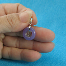 Load image into Gallery viewer, Solid Sterling Silver .925 Good Fortune Lavender Jade Ring Pendant