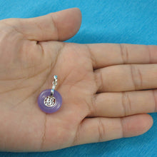 Load image into Gallery viewer, Solid Sterling Silver .925 Good Fortune Lavender Jade Ring Pendant