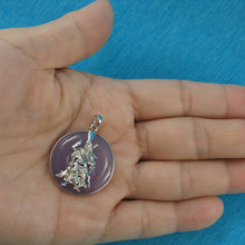 Load image into Gallery viewer, Solid Sterling Silver 925 Guan Gong Cabochon Lavender Jade Pendant