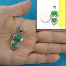 Load image into Gallery viewer, Solid Sterling Silver 925 Oval &amp; Triangle Green Jade Pendant