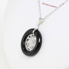Load image into Gallery viewer, Sterling Silver Good Fortunes Black Onyx Pendant