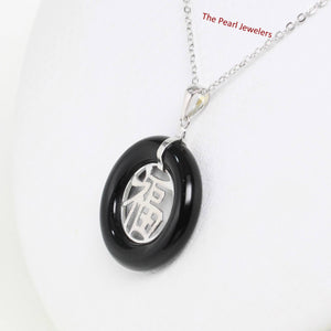 Sterling Silver Good Fortunes Black Onyx Pendant
