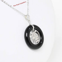 Load image into Gallery viewer, Sterling Silver Good Fortunes Black Onyx Pendant