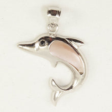 Load image into Gallery viewer, Sterling Silver Dolphin Mother of Pearl Pendant