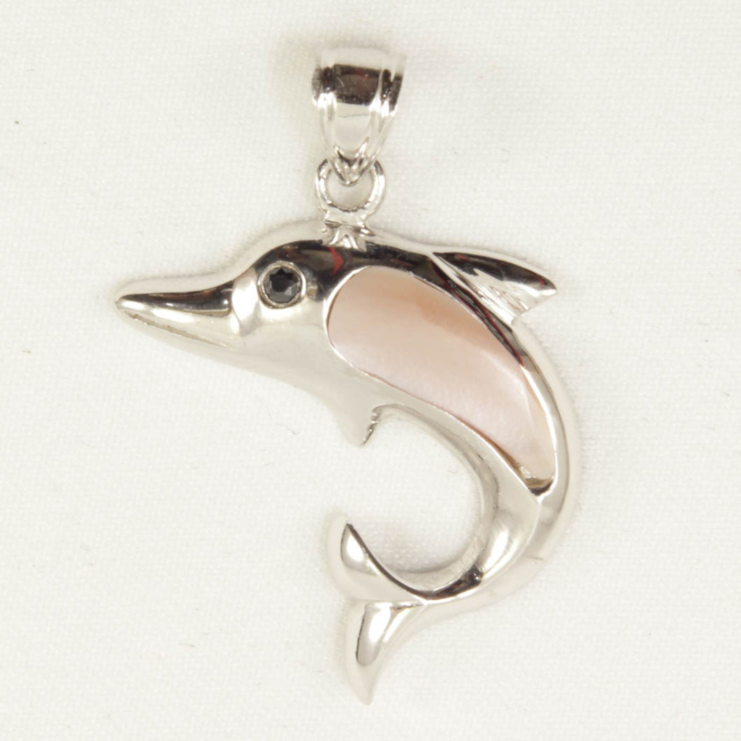 Sterling Silver Dolphin Mother of Pearl Pendant