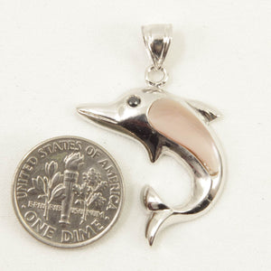 Sterling Silver Dolphin Mother of Pearl Pendant