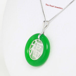 Sterling Silver Good Fortunes Jade Pendant