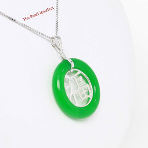 Sterling Silver Good Fortunes Jade Pendant