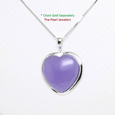 Sterling Silver Heart Lavender Jade Pendant