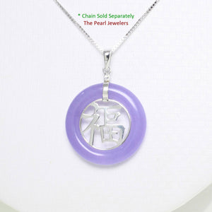 Sterling Silver Good Fortunes Lavender Jade Pendant
