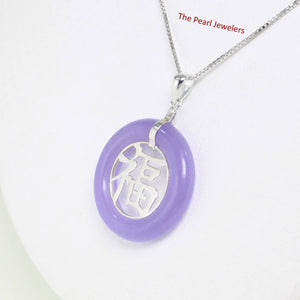 Sterling Silver Good Fortunes Lavender Jade Pendant