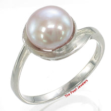 Load image into Gallery viewer, Solid Sterling Silver .925 Natural Lavender-Pink Freshwater Cultured Pearl Solitaire Ring