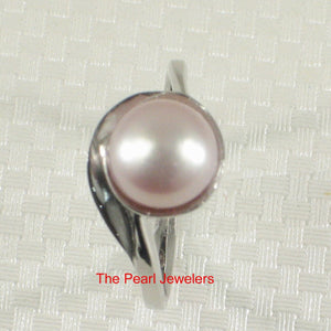 Solid Sterling Silver .925 Natural Lavender-Pink Freshwater Cultured Pearl Solitaire Ring