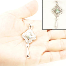 Load image into Gallery viewer, Sterling Silver Mother of Pearl &amp; Cubic Zirconia Pendant