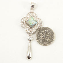 Load image into Gallery viewer, Sterling Silver Mother of Pearl &amp; Cubic Zirconia Pendant