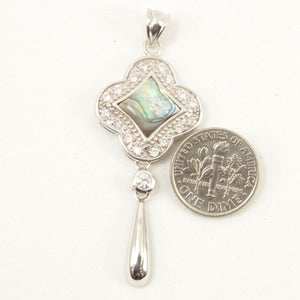 Sterling Silver Mother of Pearl & Cubic Zirconia Pendant