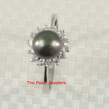 Load image into Gallery viewer, Solid Sterling Silver .925 Black-Peacock Pearl Halo Ring