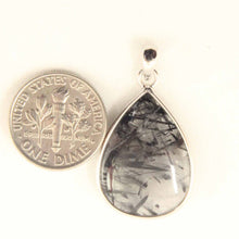 Load image into Gallery viewer, Black Rutilated Quartz 18 mm Raindrop Pendant